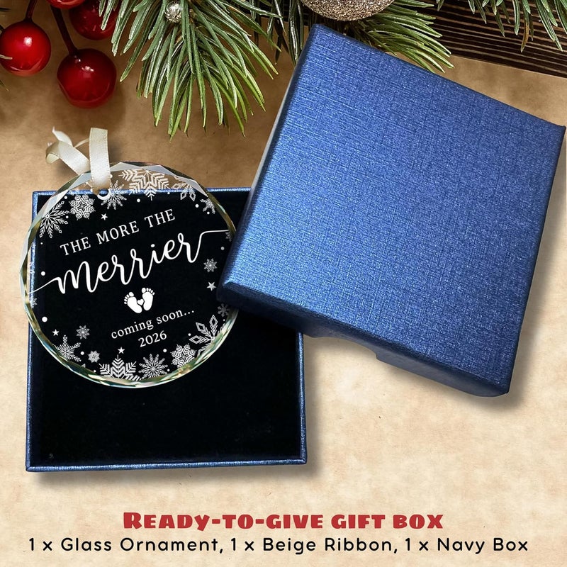 TEEBIM Gifts for Expecting Parents - Expecting Parents to Be Unique Gifts - Baby Pregnancy Announcement Gift Ideas for Husband, Family - Baby Pregnancy Announcement - Glass Baby Ornament 2026 - Image 4